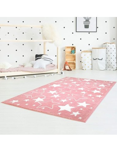 Tapis enfant motif étoilé Rose