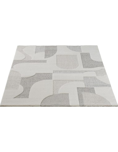 Monaco  47 - Tapis à motif géometrique  Effet 3D couleur crème