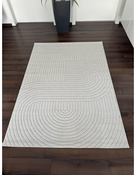 Tapis Intérieur/Extérieur Moderne TENERIFE Crème à motif géométrique