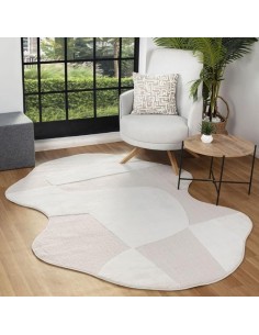 Tapis forme crème abstrait... 2