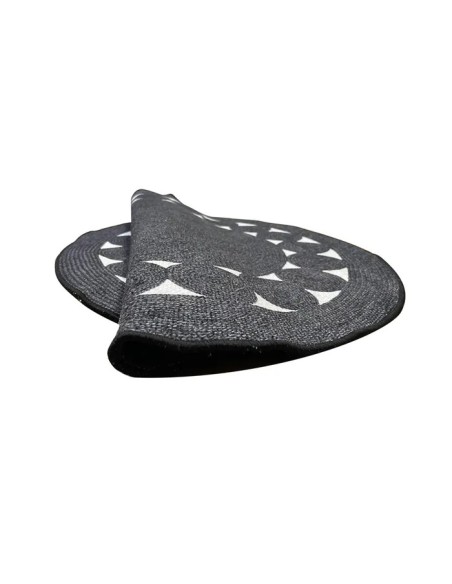 Tapis ROSAS rond Noir et Blanc 150CM