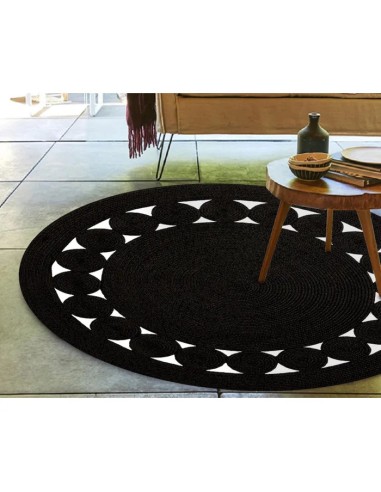 copy of Tapis ROSAS rond Noir et Blanc