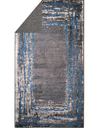 Tapis Lavable gris et bleu Tapis Lavable gris et bleu