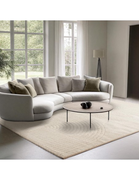 Tapis Motif Géométrique double arc Eclipse Crème
