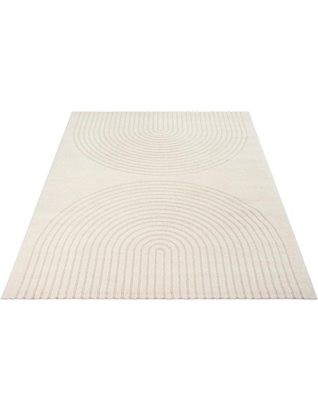 Tapis Motif Géométrique double arc Eclipse Crème