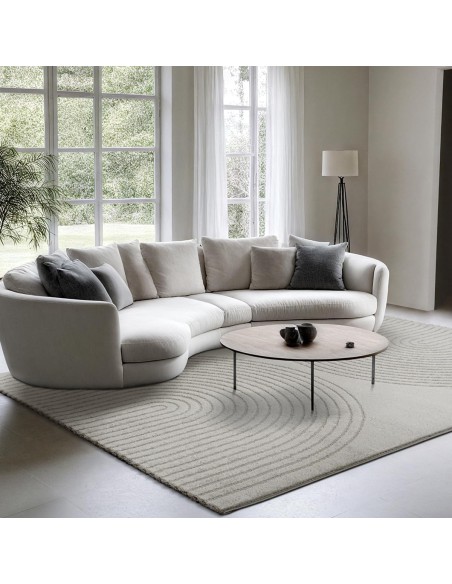 Tapis Motif Géométrique double arc Eclipse Gris