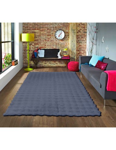 Tapis extra Doux BUBBLE Anthracite à relief