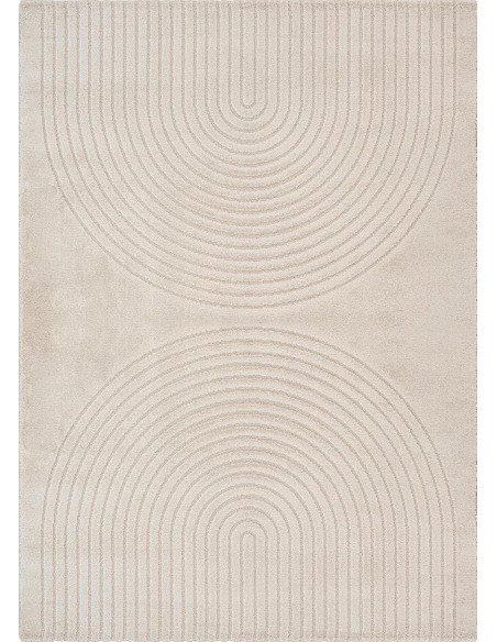 Tapis Motif Géométrique double arc Eclipse Beige