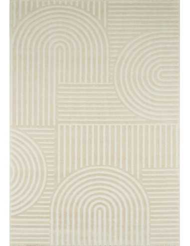 COSY 163C - Tapis crème avec motifs géométriques