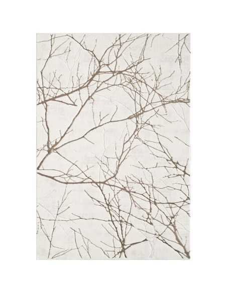 DUBAI Crème - Tapis marbre crème cuivré argenté