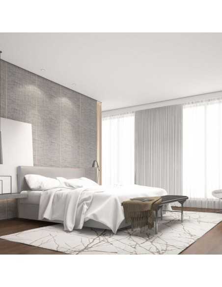 DUBAI Crème - Tapis marbre crème cuivré argenté