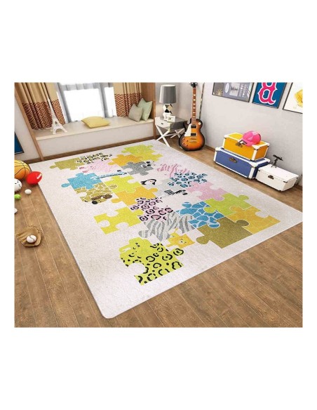 Tapis Enfant Puzzle Beige
