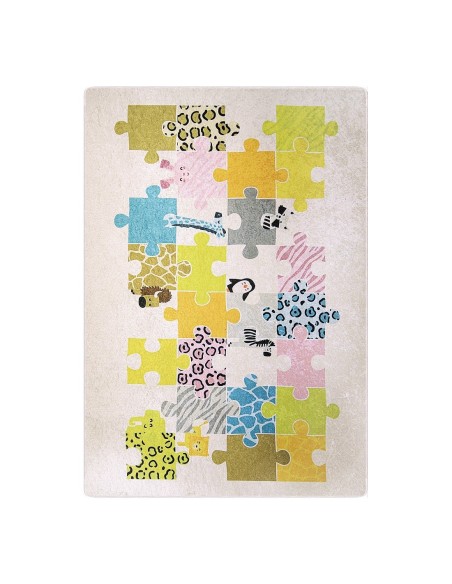 Tapis Enfant Puzzle Beige
