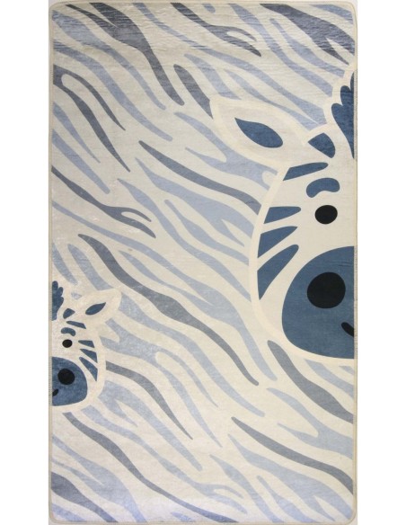 Tapis chambre enfant ZEBRE Bleu