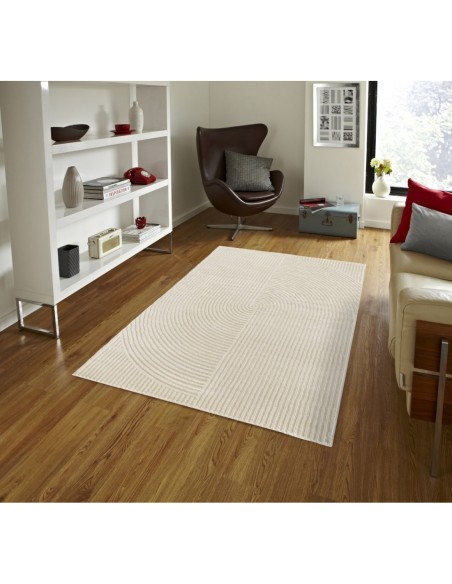 COSY 159C - Tapis crème avec motifs géométriques