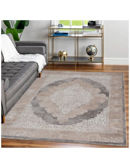 Tapis LEXA impression Baroque - Gris