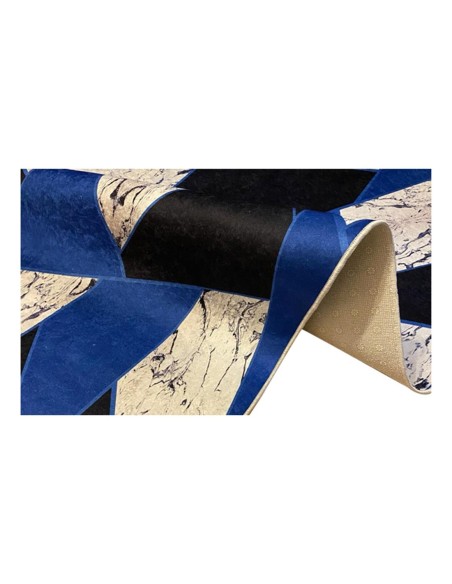 Tapis DJAM Noir/Bleu