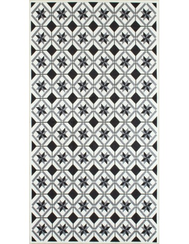 Tapis Azur imprimé et lavable Noir et Blanc