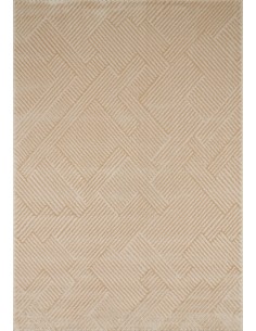 Tapis salon - motif géométrique - 902 beige - poil long- cosy