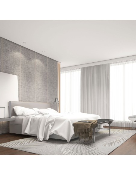 DUBAI 51 Feuille - Tapis feuille gris doré argenté cuivré