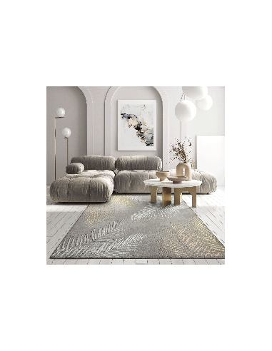 DUBAI 51 Feuille - Tapis feuille gris... DUBAI 51 Feuille - Tapis feuille gris...