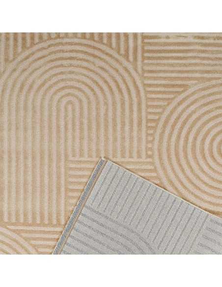 COSY 163B - Tapis beige avec motifs géométriques