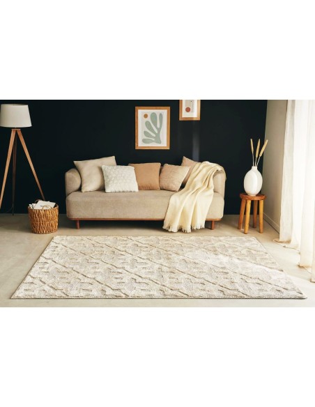 Harmony 917 Beige - Tapis de salon géométrique crème