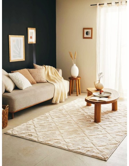 Harmony 917 Beige - Tapis de salon géométrique crème