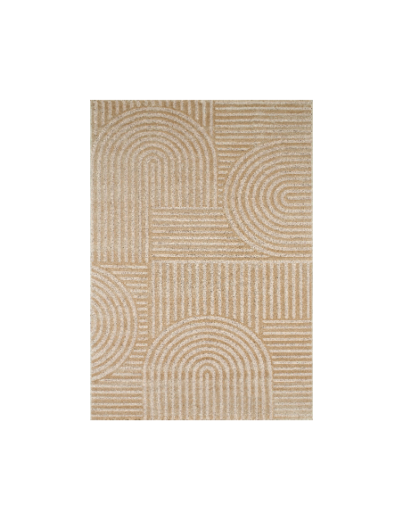 COSY 163B - Tapis beige avec motifs géométriques