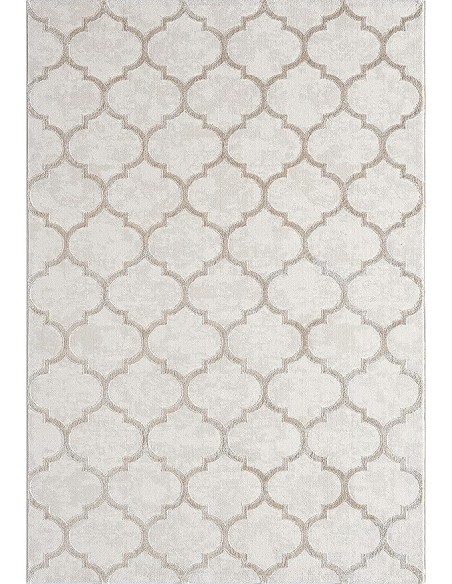 Tapis Studio Quadrilobe beige Motif arabesque