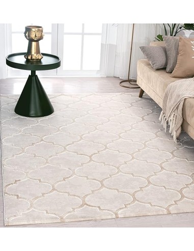 Tapis Studio Quadrilobe beige Motif arabesque