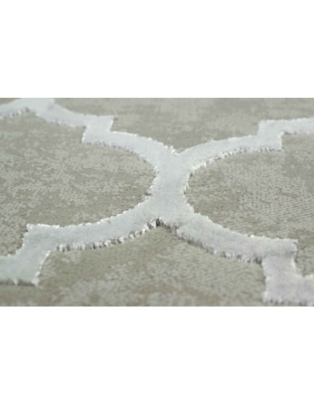 Tapis Studio Quadrilobe Gris Motif arabesque