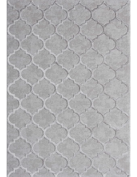 Tapis Studio Quadrilobe Gris Motif arabesque