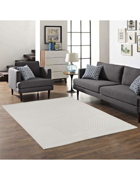 Monaco  52 - Tapis à motif géometrique couleur crème