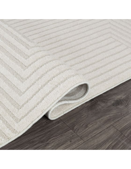 Monaco  53 - Tapis à motif géométrique couleur crème