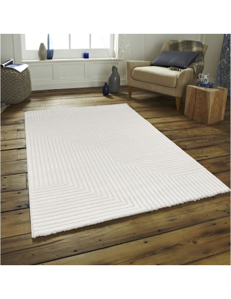 Monaco  53 - Tapis à motif géométrique couleur crème