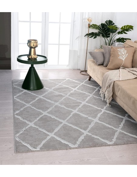 Tapis Studio gris Motif Berbère losanges