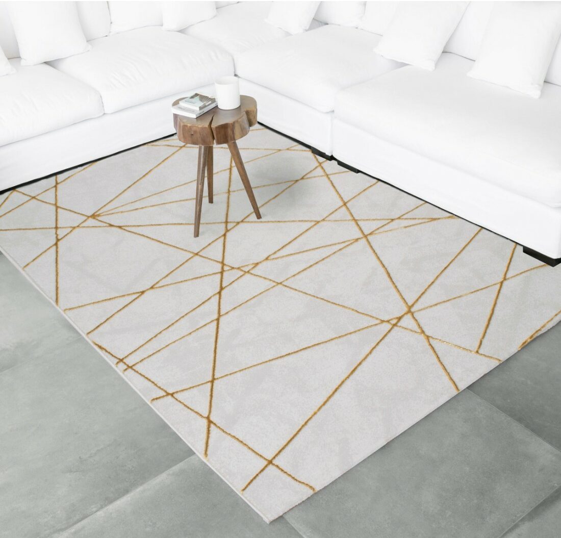 tapis beige doré pour salon
