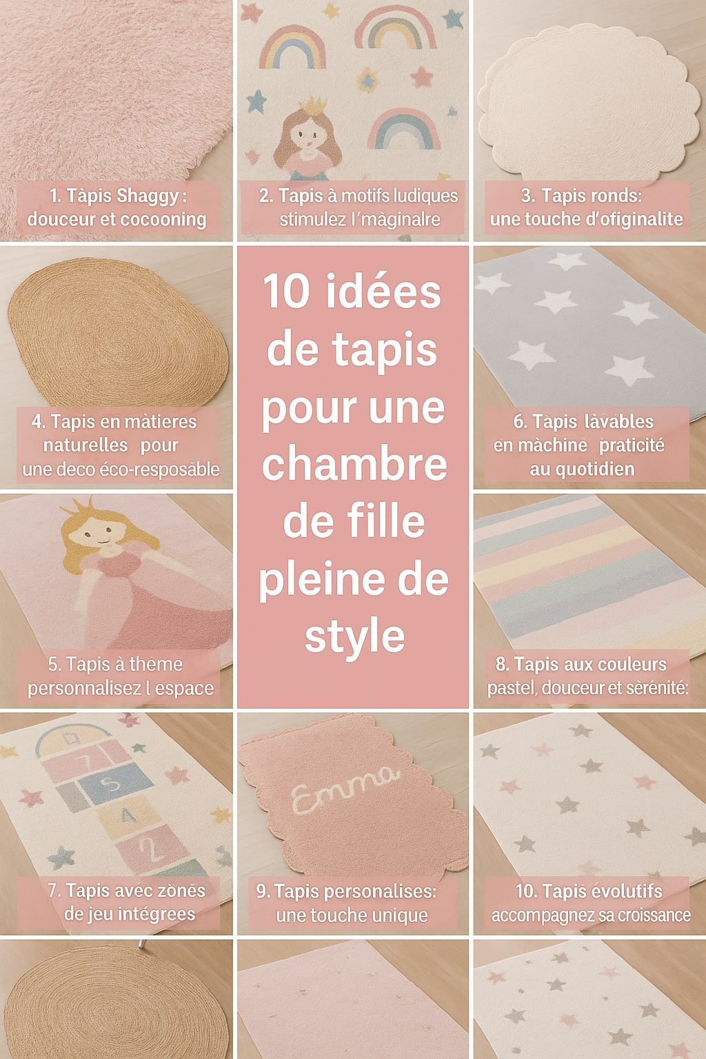 idées tapis chambre fille