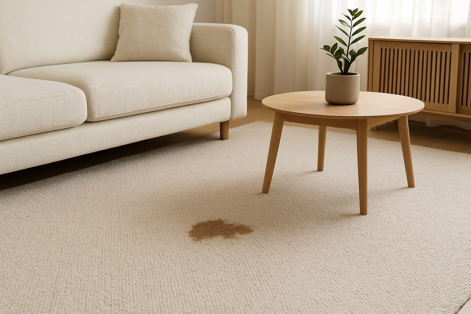 retirer tache d un tapis beige