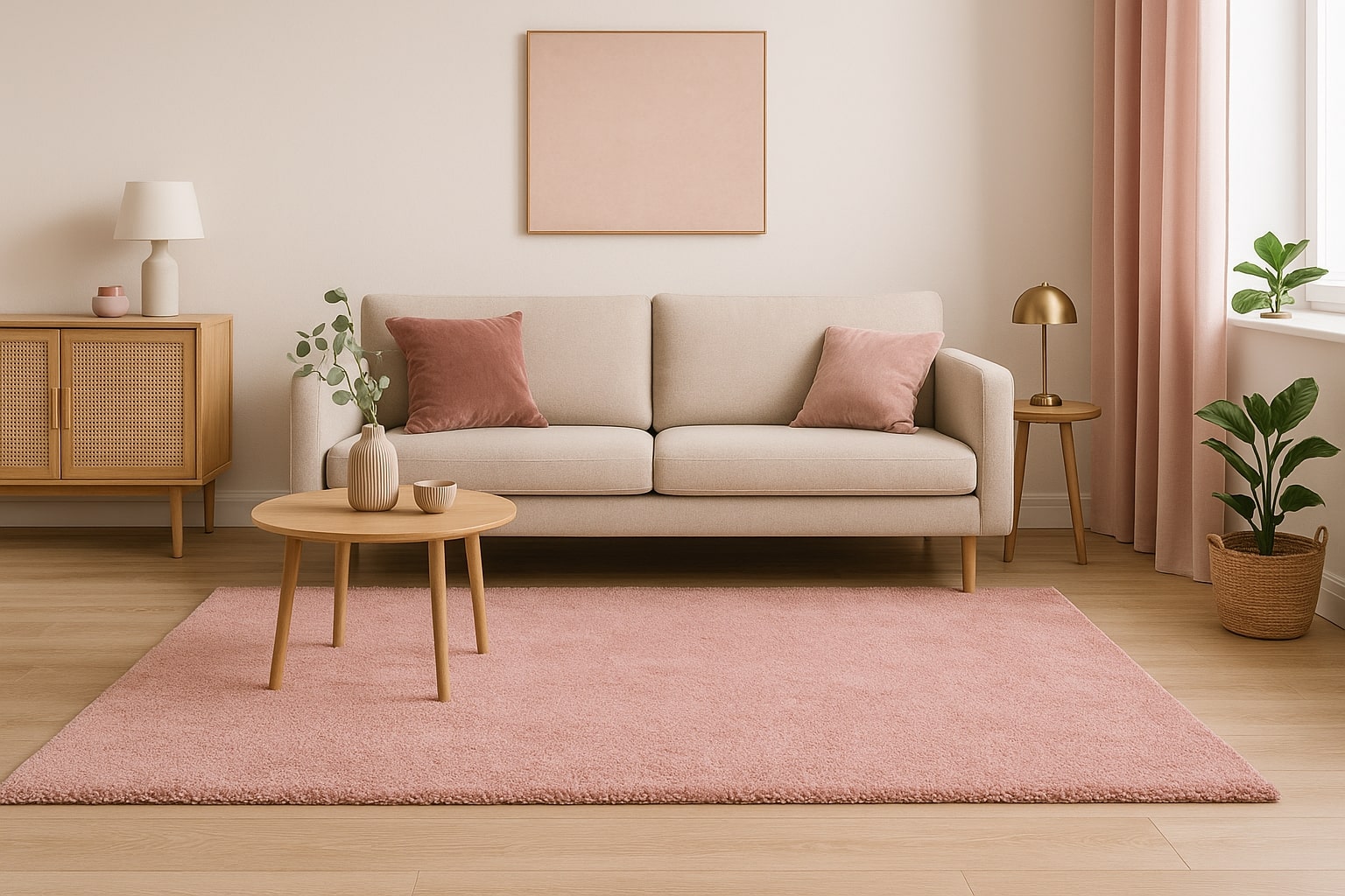 tapis rose pour salon